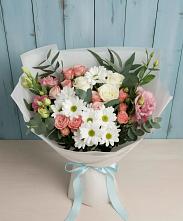 Букет цветов из:  Розы, Лизиантусы и Хризантемы в Солянке