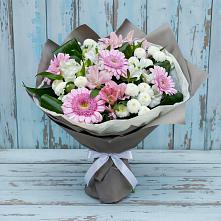 Букет цветов из:  Герберы, Альстромерии и Хризантемы в Солянке