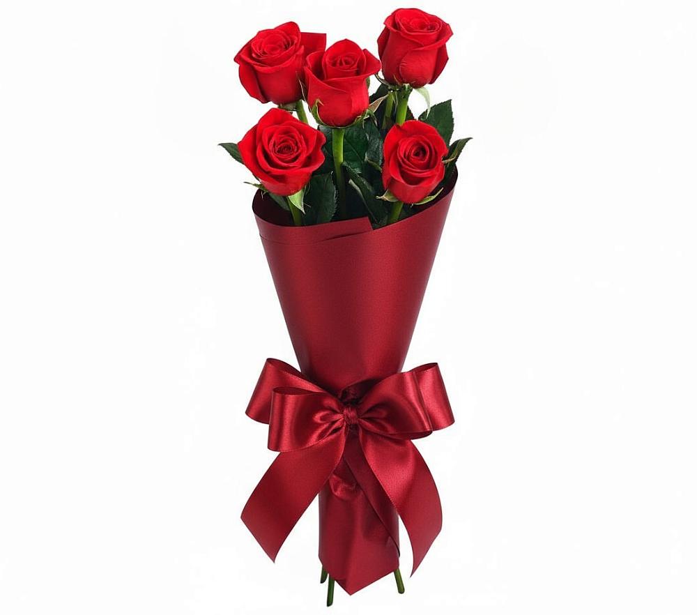 Букет 5 Красных роз Эдлесс Лав в Солянке