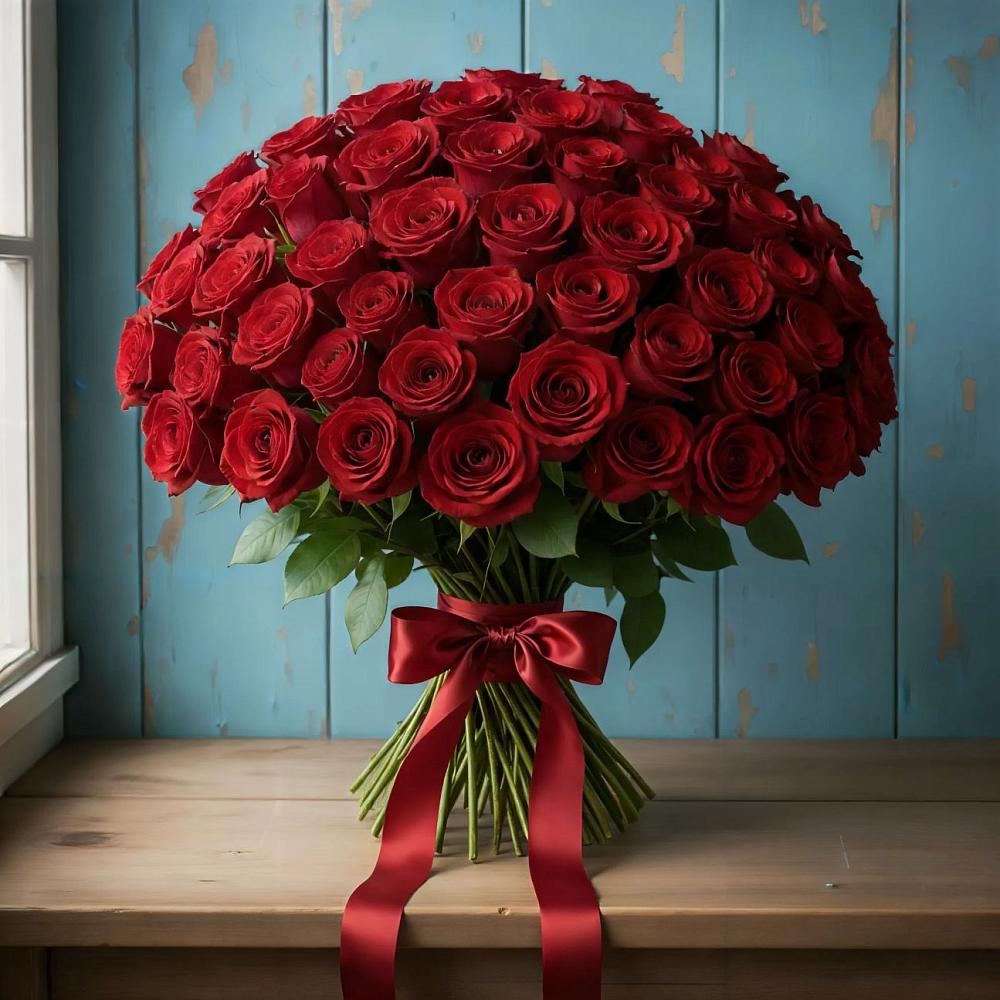 Букет Красные розы Блэк Меджик в Солянке