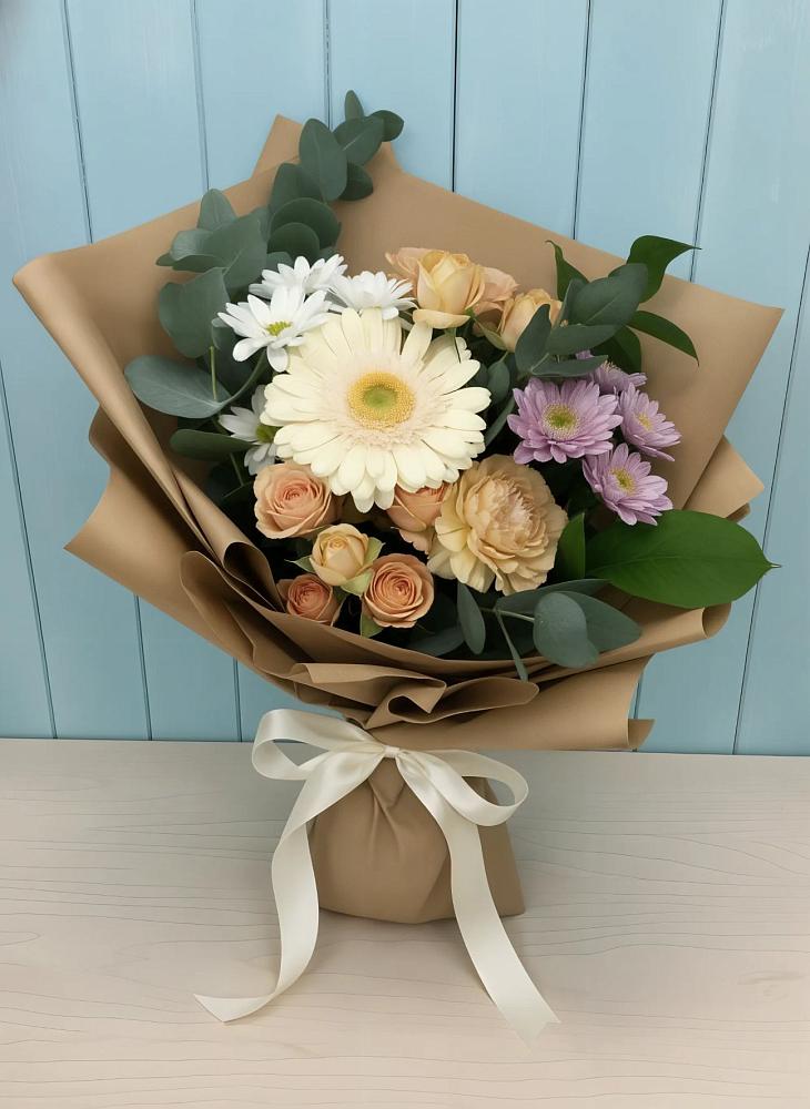 Букет цветов из: Герберы и Хризантемы в Солянке