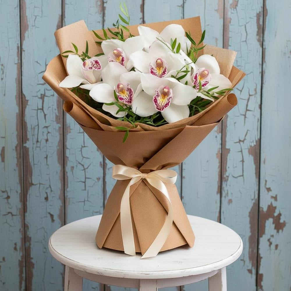 Букет цветов из: Орхидеи и Розы в Солянке