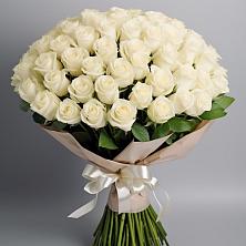 Букет 101 беля роза Белоснежка в Солянке