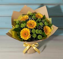 Букет цветов из:  Герберы и Хризантемы в Солянке