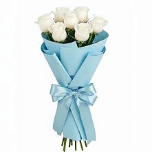 Букет 7 белых роз Проуд в Солянке