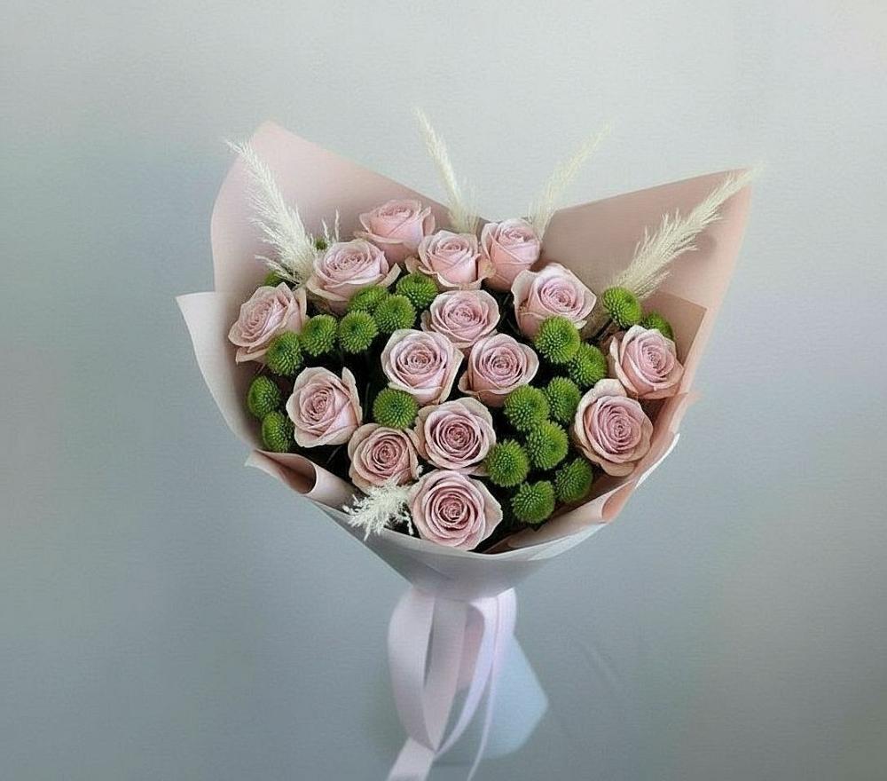 Букет цветов из: Розы и Хризантемы в Солянке