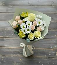 Букет цветов из:  Альстромерии, Розы и Хризантемы в Солянке