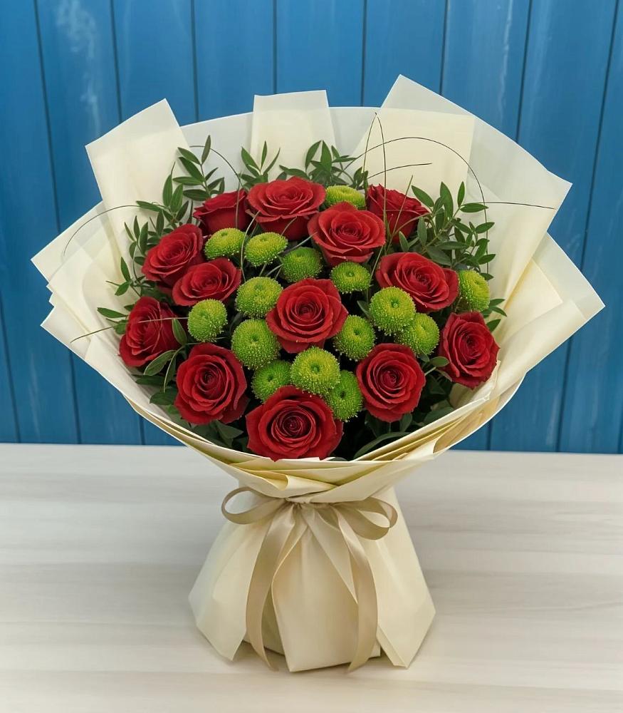 Букет цветов из: Розы и Хризантемы в Солянке